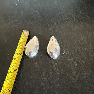 Silver tone drop earrings - posts